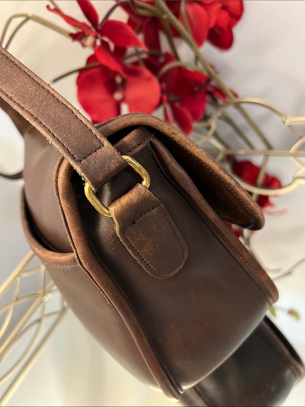 Vintage COACH City Bag 9790 Brown Leather Turnlock Crossbody w/Dust Bag & Charm - Picture 5 of 16